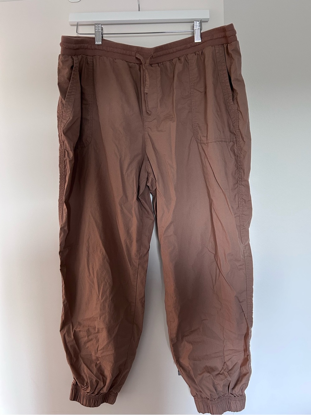 Straight Leg Drawstring Pants in Brown